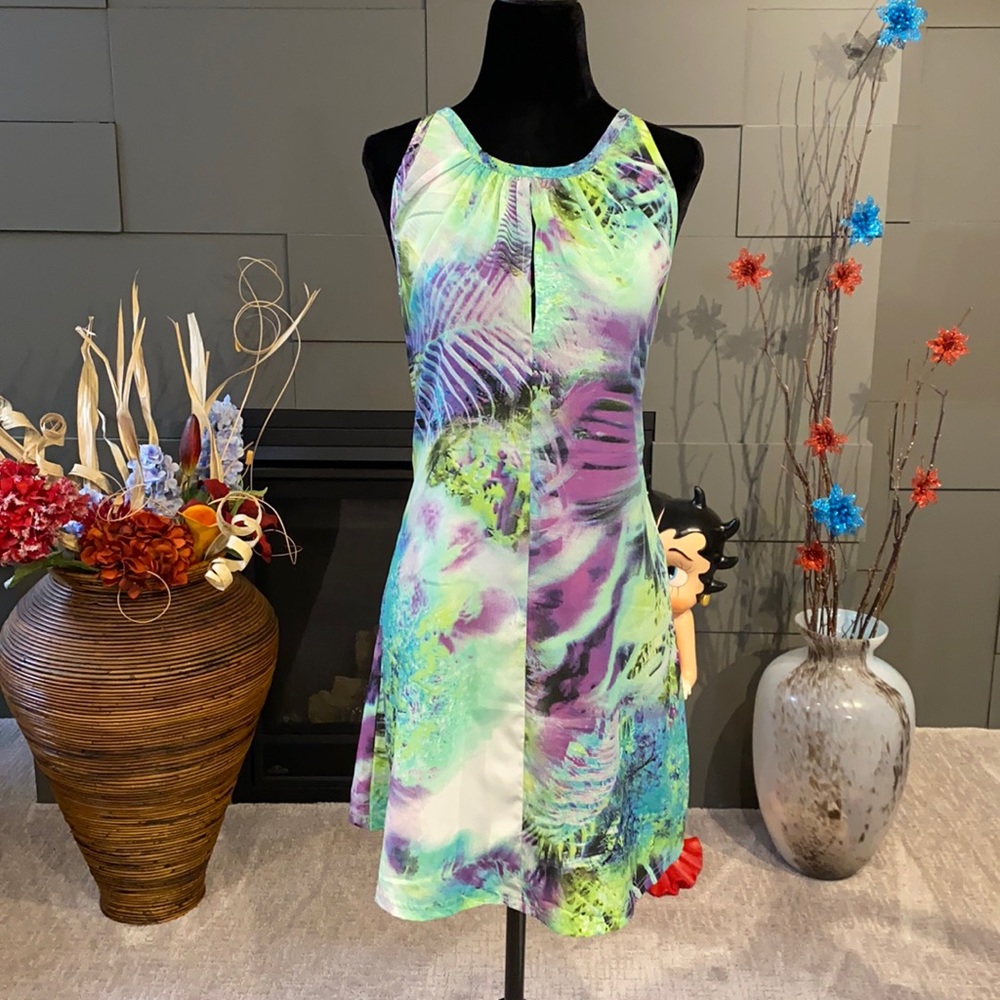 EUC Printed A-Line Shift Dress Mini
